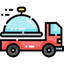 food,food and restaurant,shipping and delivery,delivery truck,delivery,transport,transportation,vehicle,food delivery,food truck,truck,cutlery,cargo truck,cloche,delivered